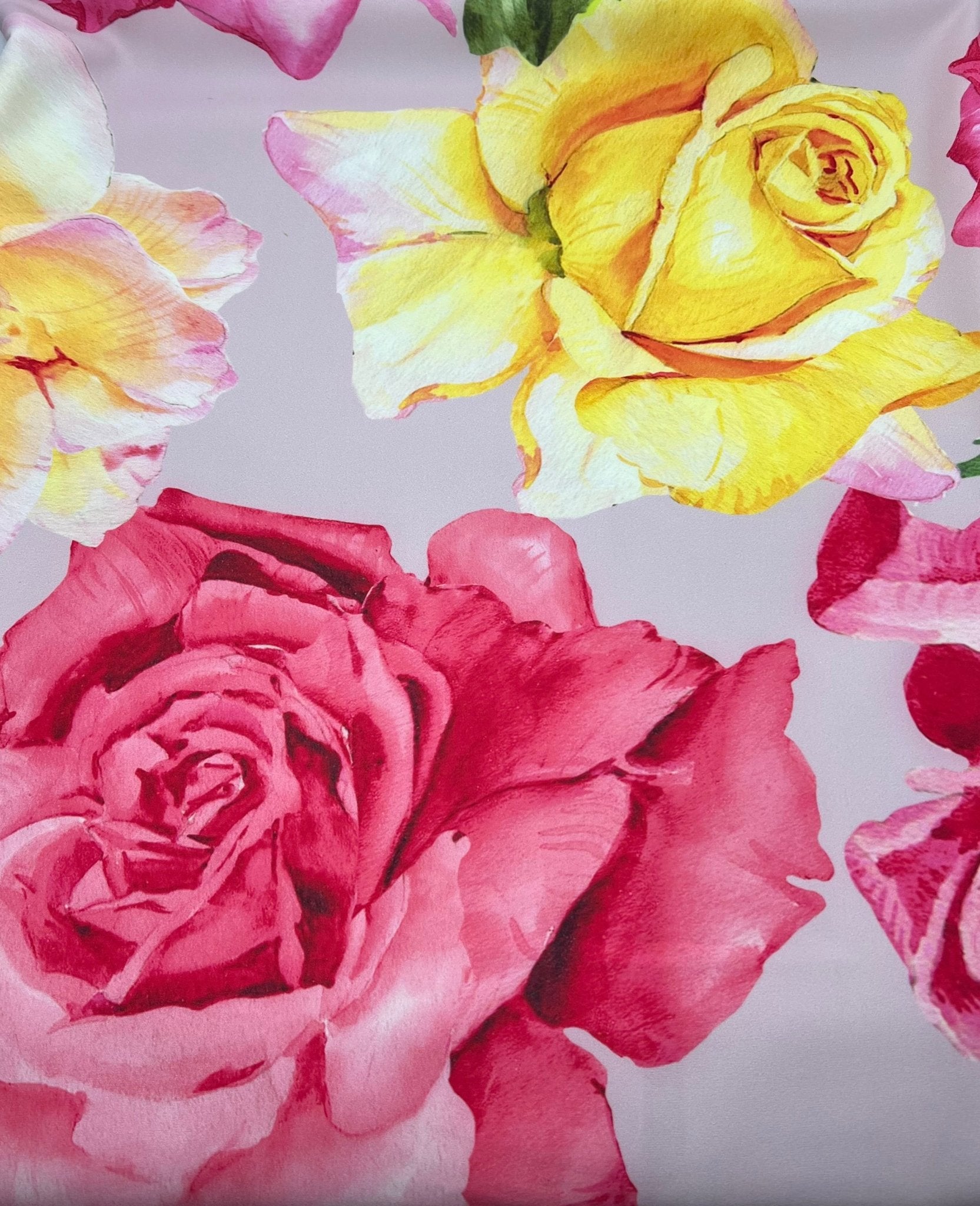 Soft Pink Floral Printed Plain Scuba 4 Way Stretch Jersey Fabric - T9 Fabrics